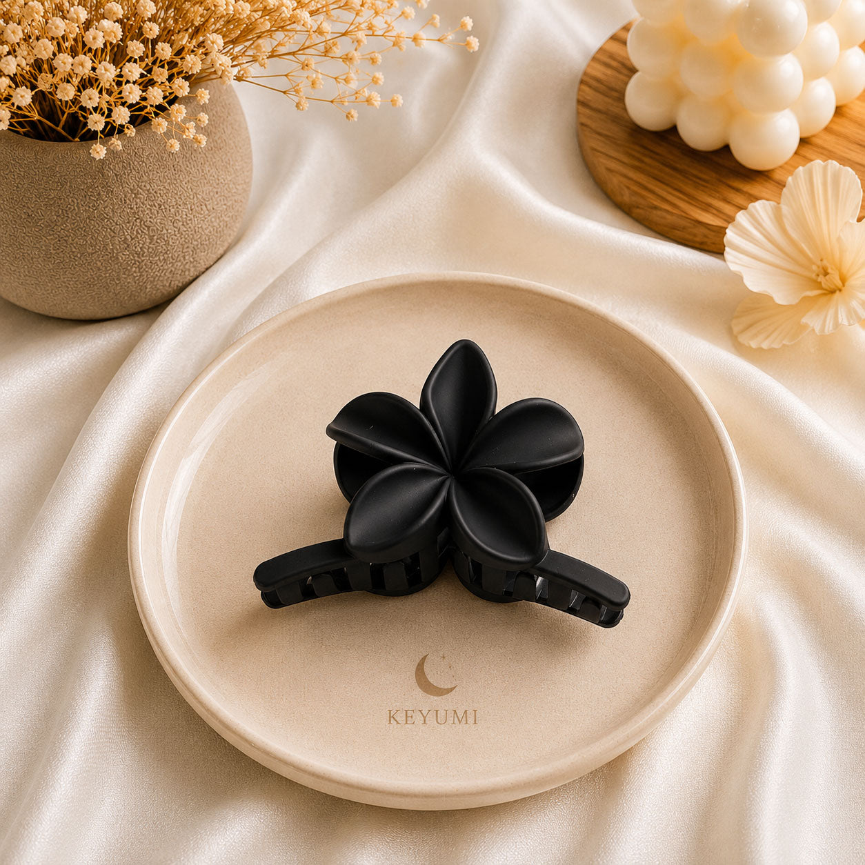 Plumeria Flower Hair Claw Clip | KEYUMI