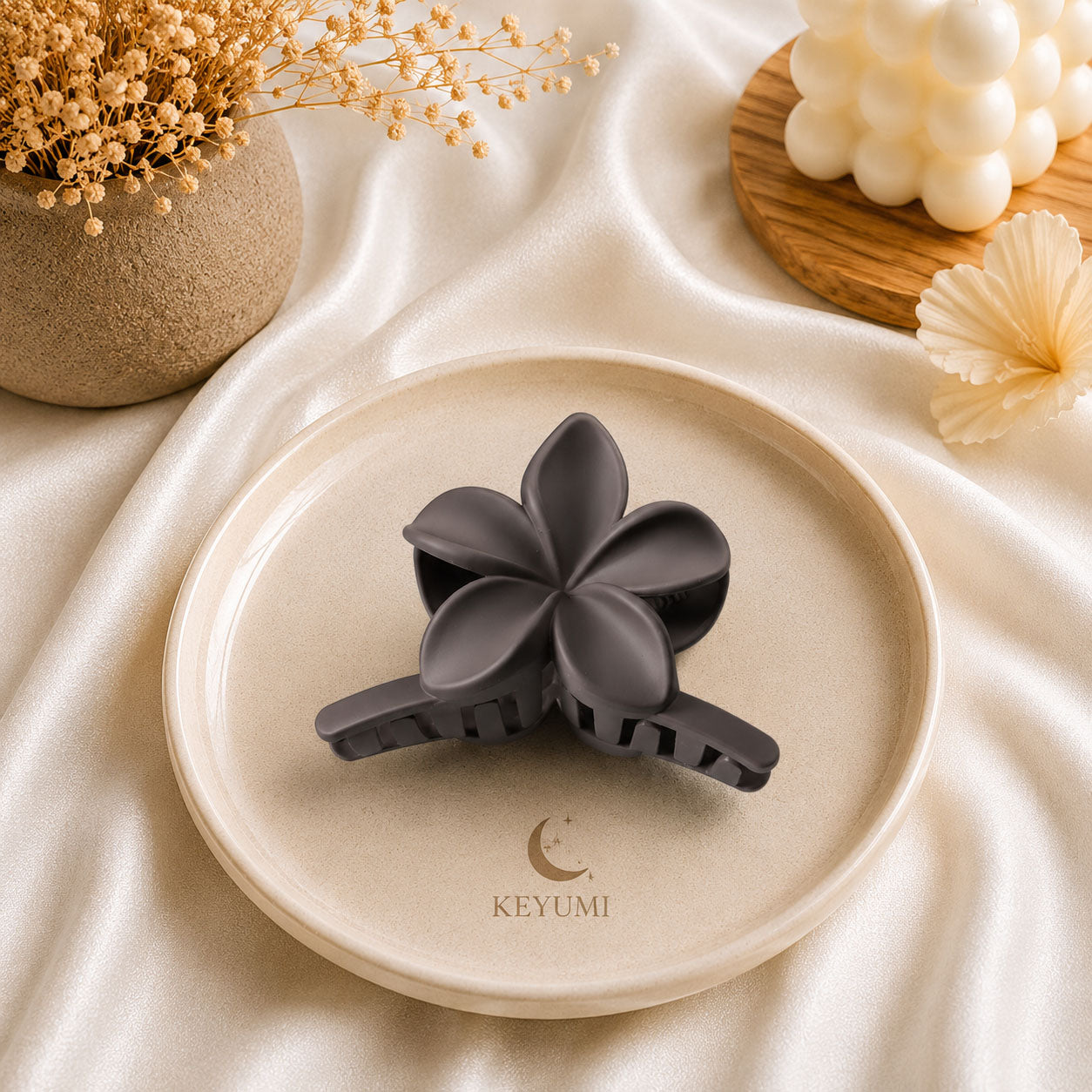 Plumeria Flower Hair Claw Clip | KEYUMI